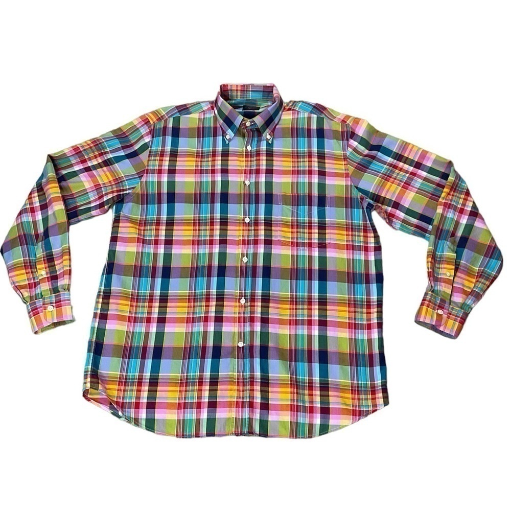 Paul & Shark Yachting Multi-Colored Plaid Long Sleeve Button-Down Shirt size XL